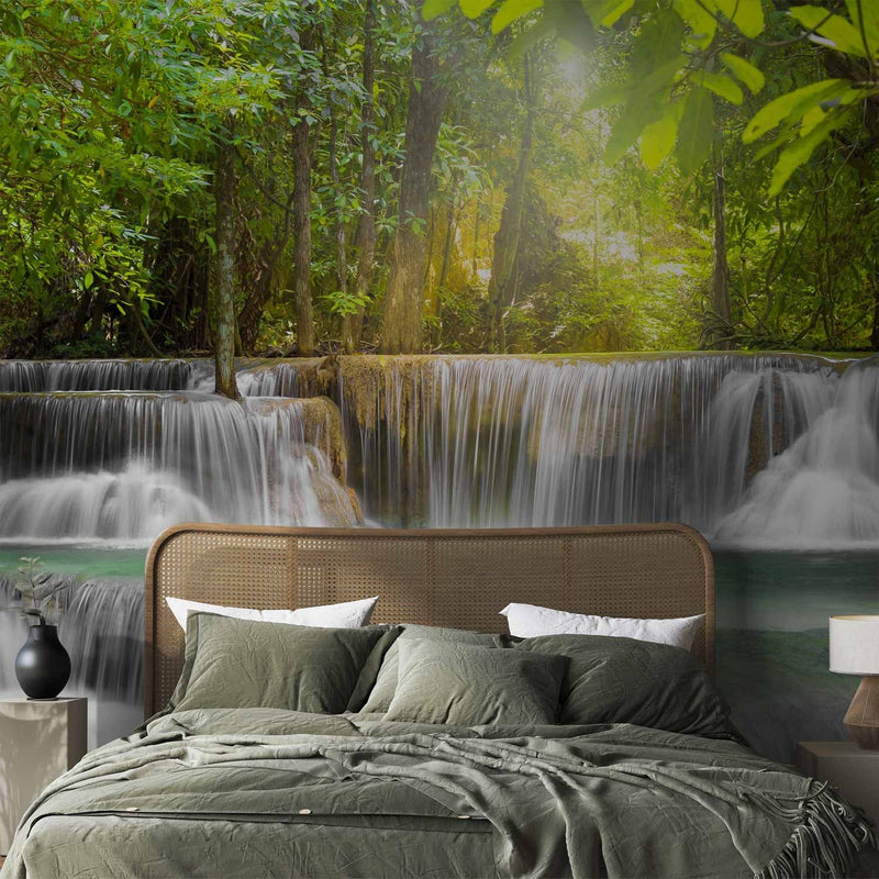Wall Murals with waterfall - rest on the bank of the river, 60024 G -art