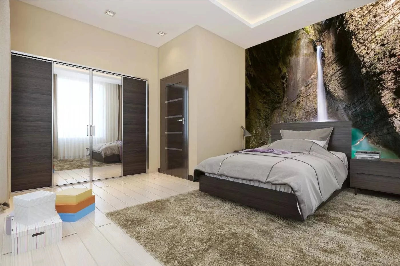 Fototapetes ar ūdenskritumu - Kozjak ūdenskritums, tirkīza, brūna D-ART