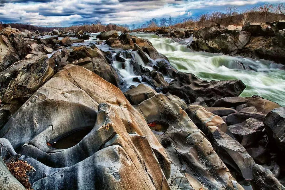 Fototapetes ar ūdenskritumu - Lielais ūdenskritumu parks, zilā, brūnā D-ART