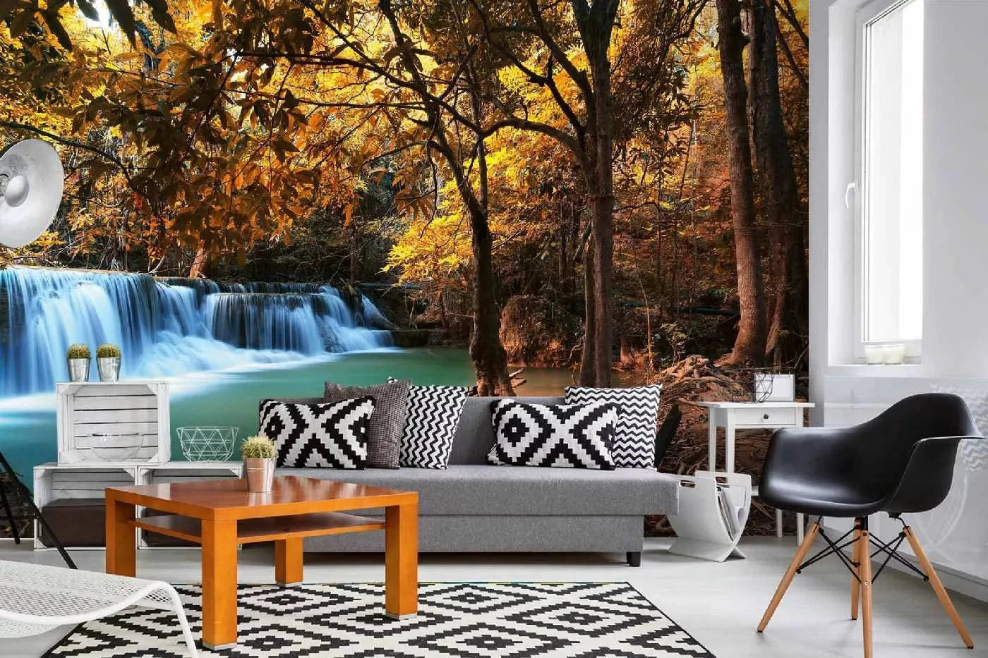 Fototapetes ar ūdenskritumu - Rudens krāsas, dzeltena, 375x250 cm D-ART