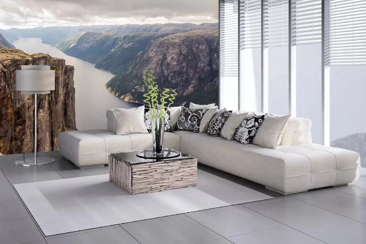 Fototapetes ar ūpi - Lysefjord, Norvēģija, skats no putnu lidojuma D-ART