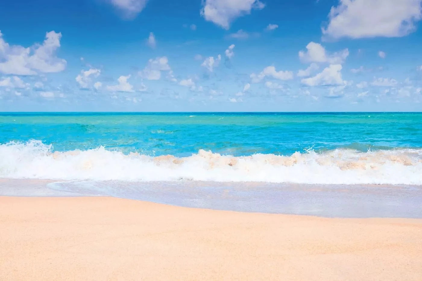 Fototapetes ar vasaras jūru - Pludmales diena, zila/bēša, 375x250 cm D-ART