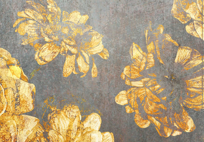 Fototapetes ar vintāžas ziediem - Miglaini ziedi, dzeltena, 143144 G-ART