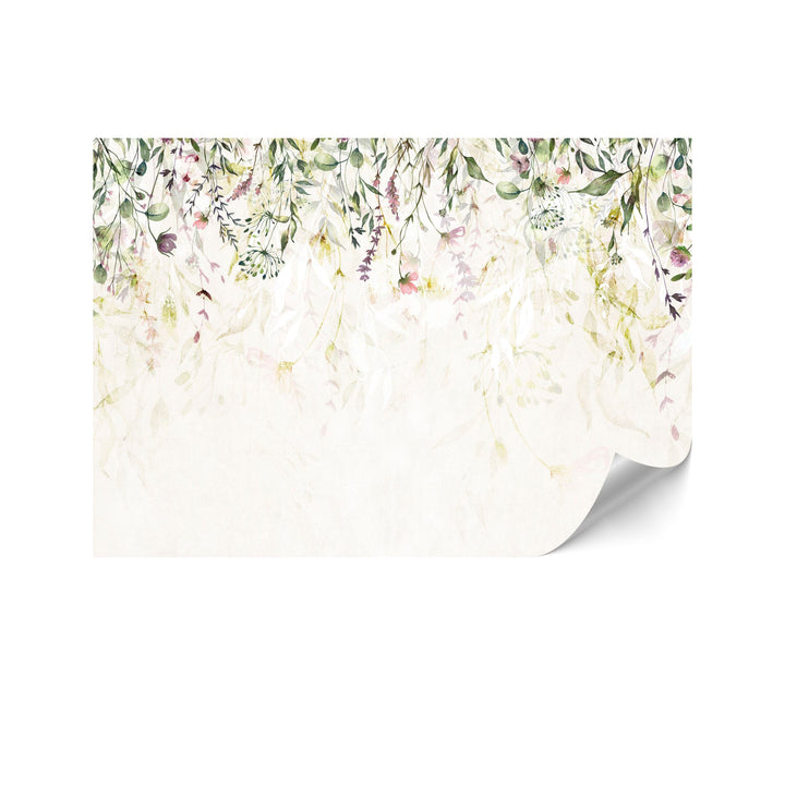 Wall Murals with flowers - Floral romance in warm earth tones