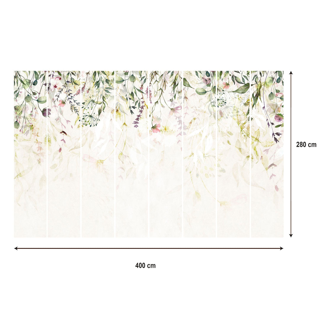 Wall Murals with flowers - Floral romance in warm earth tones