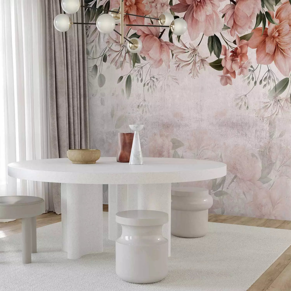 Fototapetes viesistabai ar ziediem - ziedu kompozīcija rozā toņos  G-ART