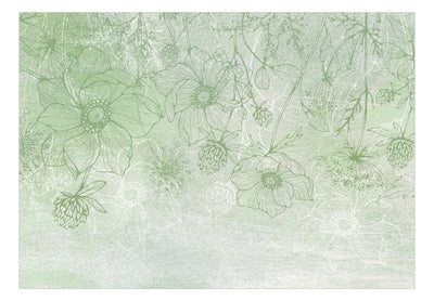 Fototapetes ar ziediem - Ziedošs interjers, zaļā, 143067 G-ART