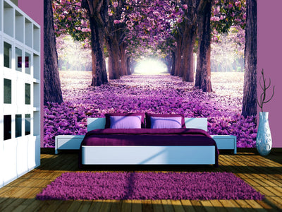 Fototapetes ar ziedu aleju violetos toņos - Ziedu ceļš, 60407 G-ART