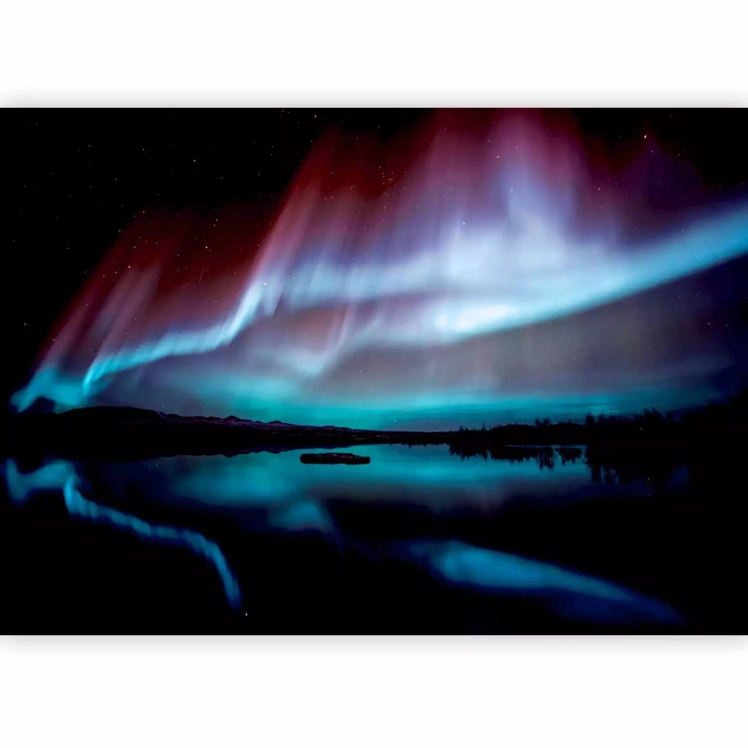 Fototapetes ar ziemeļblāzmu dabiskos toņos, 106532 G-ART