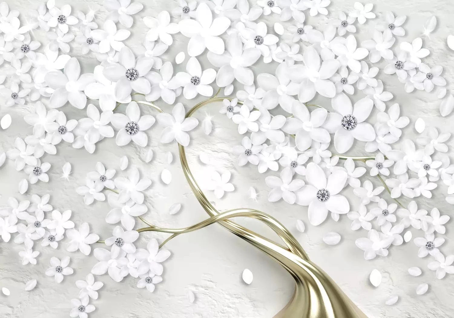 Fototapetes - Atmiņu koks ar baltiem ziediem G-ART