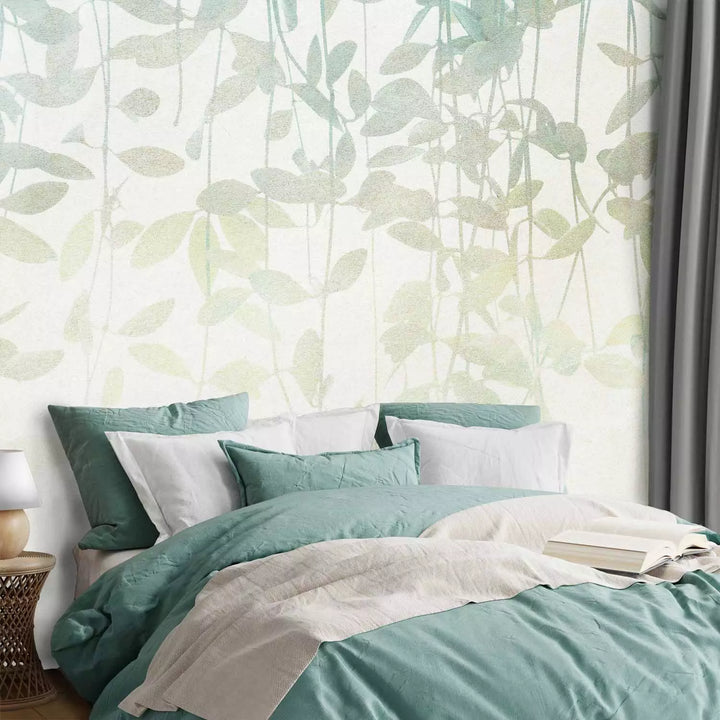 Fototapetes viesistabai - Augi smalkos pasteļzaļos toņos, 151283 G-ART