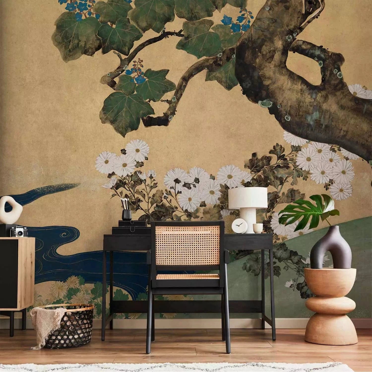 Fototapetes austrumu stilā - Sakai Hoitsu, bēšos toņos G-ART