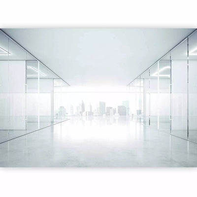 Modern Wall Murals with a white city of glass, 88853, white g-art