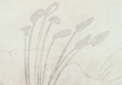 Fototapetes - Baltas lilijas uz pieklusināta zaļa fona, 149249 G-ART