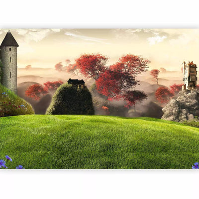 Wall Murals for children with a fabulous castle and a beautiful lawn, 60196G-ART