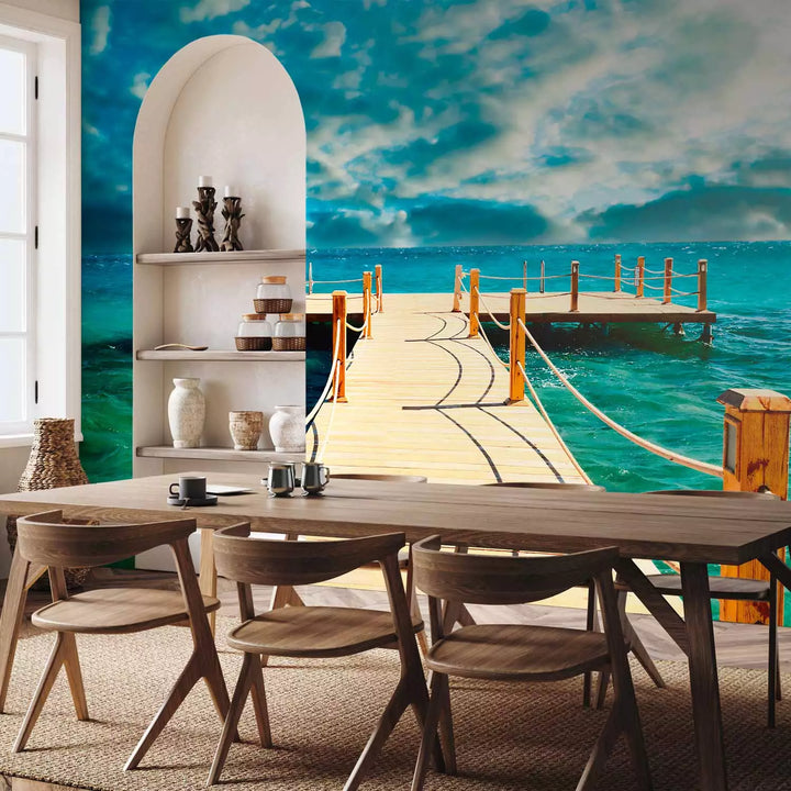 Fototapetes guļamistabai - Bezgalīgi zilgani okeāna ūdeņi un mākoņi G-ART