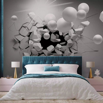 Wall Murals with 3D wall fragment in gray color - Freedom's cryG-ART