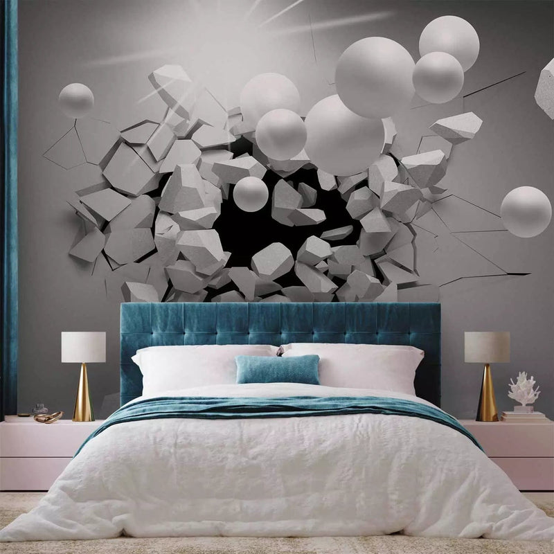 Wall Murals with 3D wall fragment in gray color - Freedom&