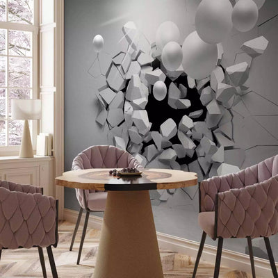 Wall Murals with 3D wall fragment in gray color - Freedom's cryG-ART