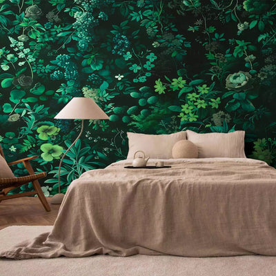 Wall Murals - rich composition of roses and other flowers on a dark background G-ART