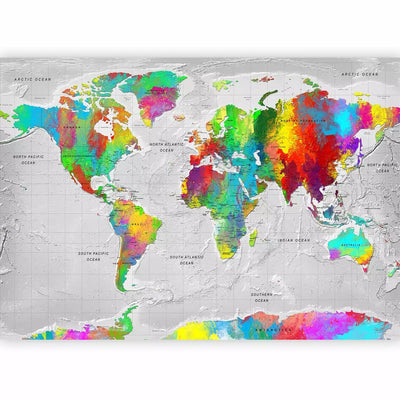 Fototapeet noortetoa jaoks - Mitmevärviline maailmakaart, 95020G-ART