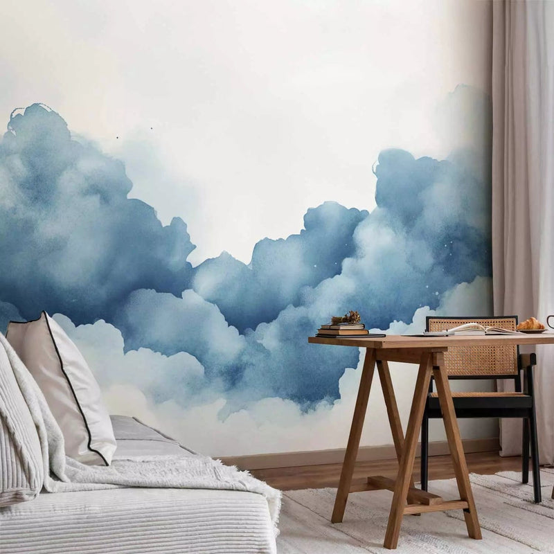 Wall Murals - Blue horizon - delicate landscape with layers of fog, 161101 G-ART