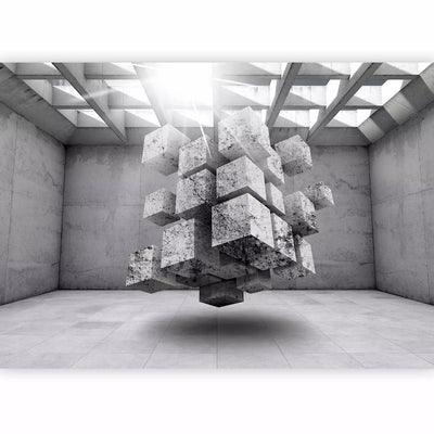 Wall Murals with 3d cubes in dark gray color - Dimension, 62321G-ART