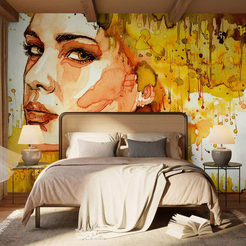 Wall Murals with imitation of water in amber color - 64526 G -art