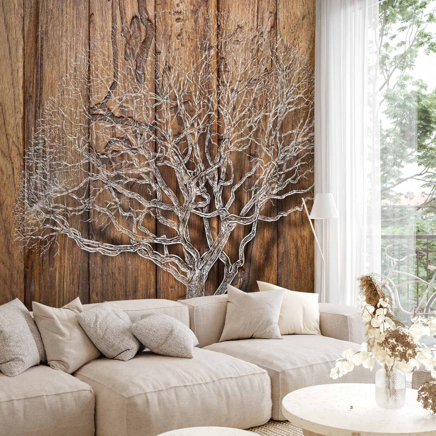 Dabas fototapetes brūnā krāsā - Dzīves mezgls, 64627 G-ART