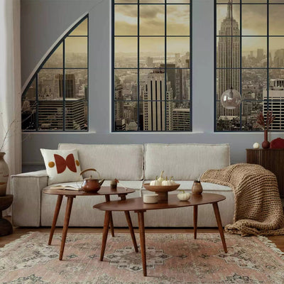 3D Wall Murals With New York Morning View of Large View Windows G-Art