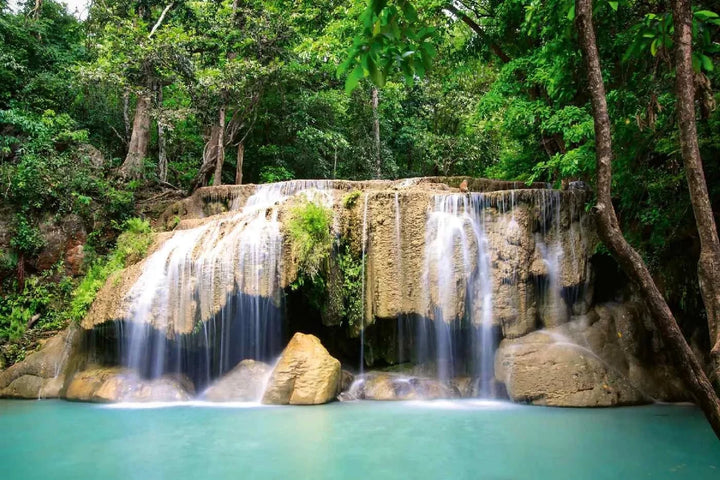 Fototapetes - Erawan ūdenskritums, N3253, 375x250 cm, zaļa, zila D-ART