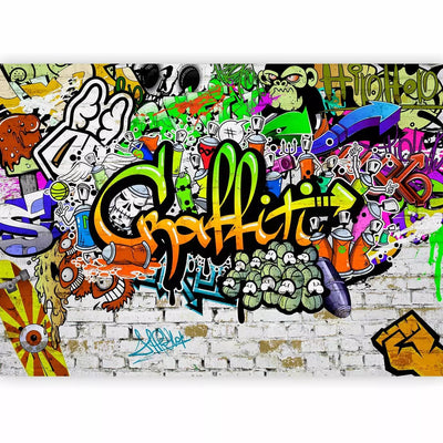 Wall Murals - Graffiti on the wall (green, multicolored) - 61932 G -art