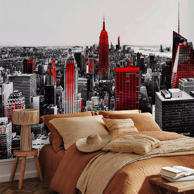 Wall Murals with New York in red and black, 61626g-art