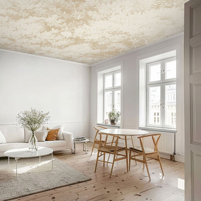 Wall Murals for the ceiling - Fine leaves in retro style in sepia tones, 159928 G-ART