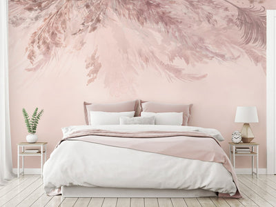 Fototapetes guļamistabai ar dabisku rakstu rozā krāsā, 143841 G-ART
