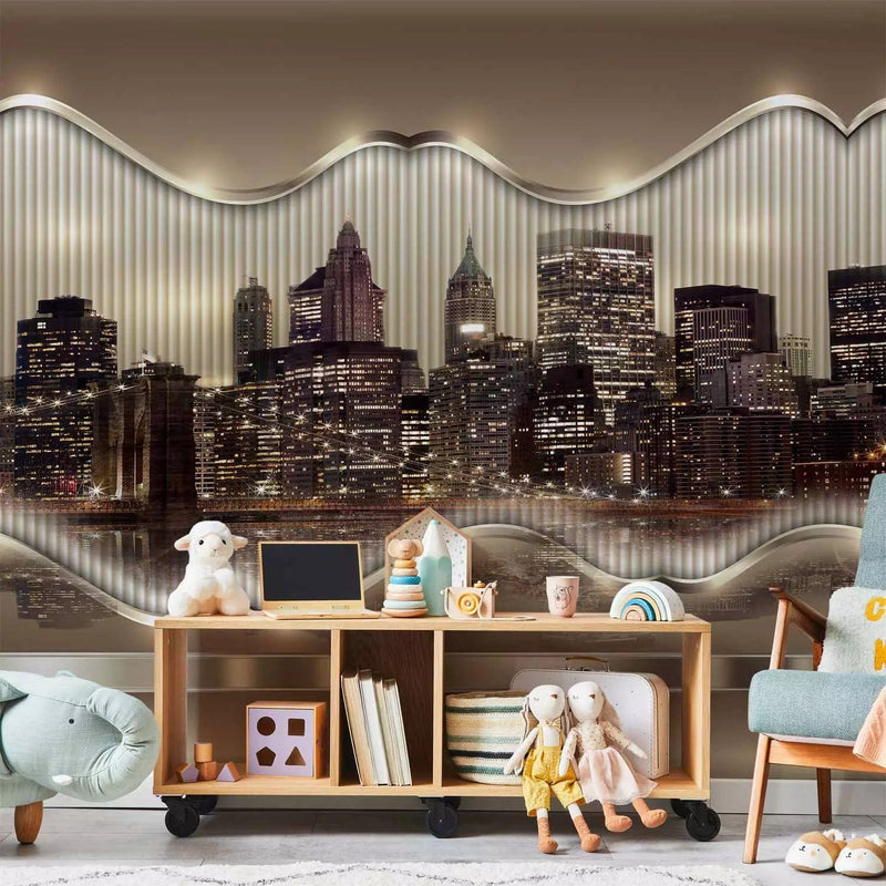 Wall Murals - New York architectural landscape glamor style with reflection G-art