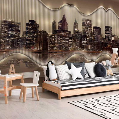 Wall Murals - New York architectural landscape glamor style with reflection G-art