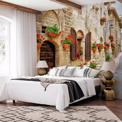 Wall Murals with a beautiful building and a small street - Italian province, 97321 G-ART