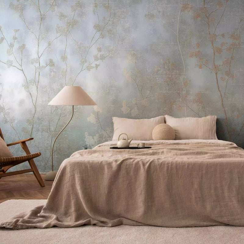 Wall Murals - Fuzzy Branches - G-ART artistic motif of fine golden trees