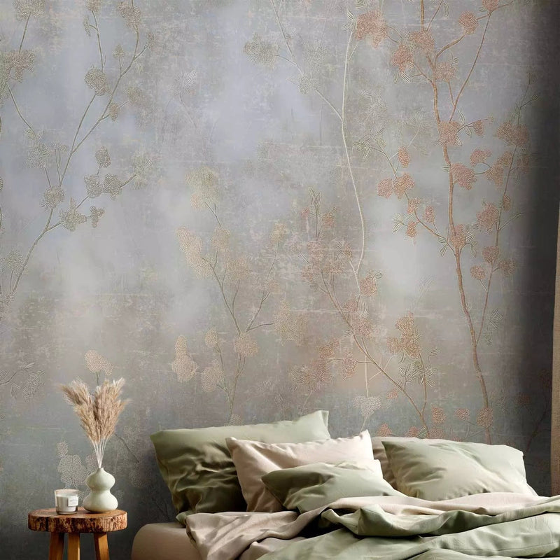 Wall Murals - Fuzzy Branches - G-ART artistic motif of fine golden trees