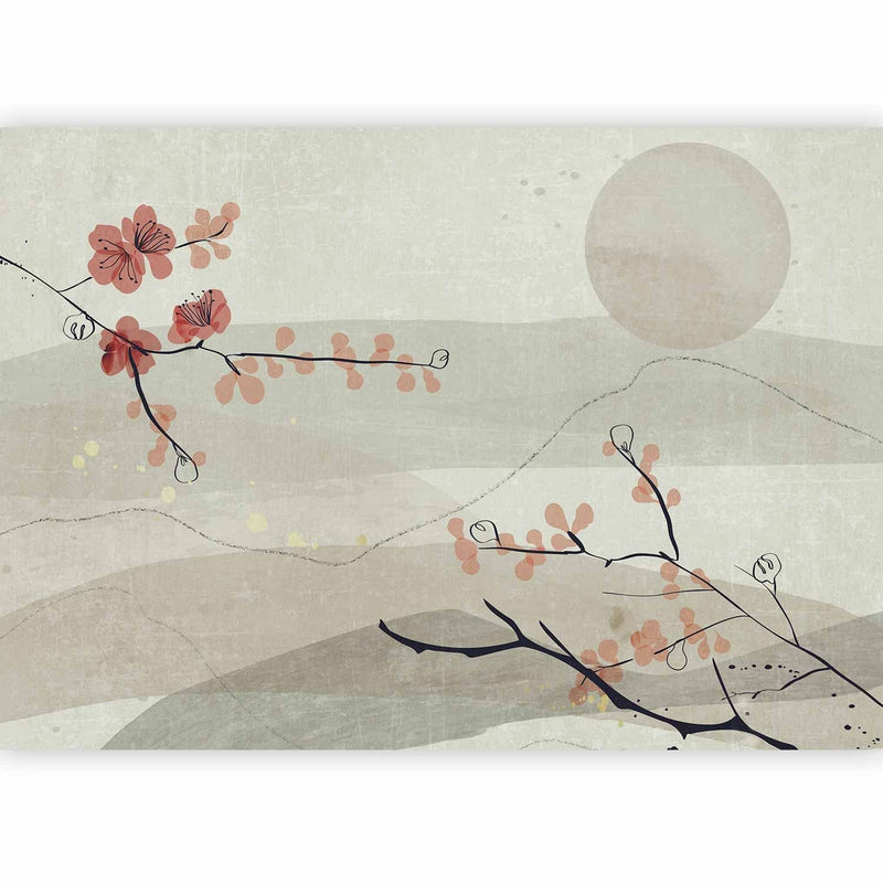 Fototapetes japānu stilā - Ainava ar ķiršu ziediem, 142432 G-ART