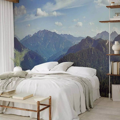 Wall Murals - landscape with high mountains and blue sky, 93096G-ART