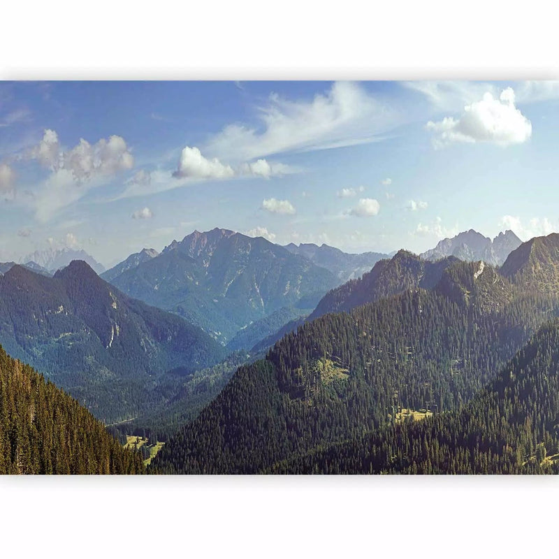 Valokuvatapetti - maisema korkeilla vuorilla ja sinisellä taivaalla, 93096G-ART