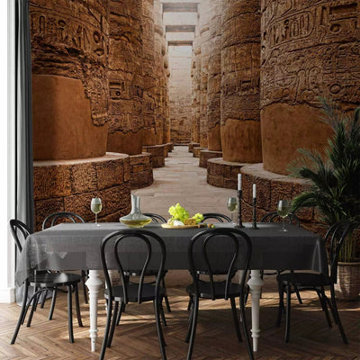 Wall Murals With the temple of Carnac in Egypt, brown shades - 96897 G -art