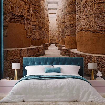 Wall Murals With the temple of Carnac in Egypt, brown shades - 96897 G -art