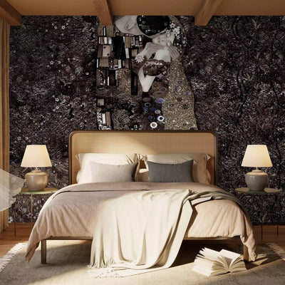 Wall Murals with Gustav Klimt's painting Kiss in Brown, 64506 G-ART