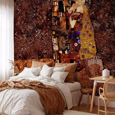 Wall Murals with Gustav Klimt's painting in brown color - love, 64507G-ART