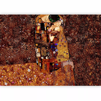 Fototapetes ar Gustava Klimta gleznu brūnā krāsā  - mīlestība, 64507  G-ART