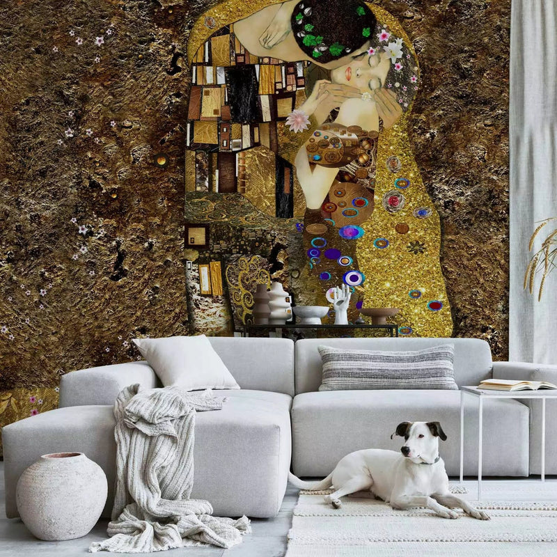 Wall Murals with a painting by Gustav Klimt in gold, 64508 G-ART