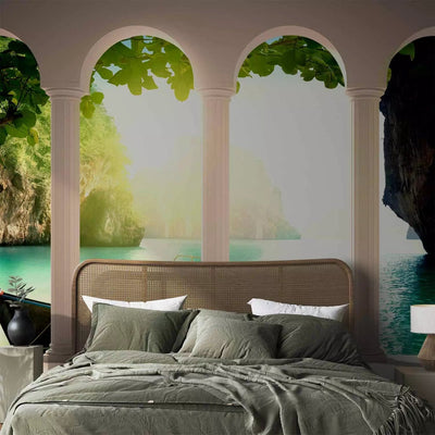 Wall Murals - Rocky bay and white columns, 134417 G-ART